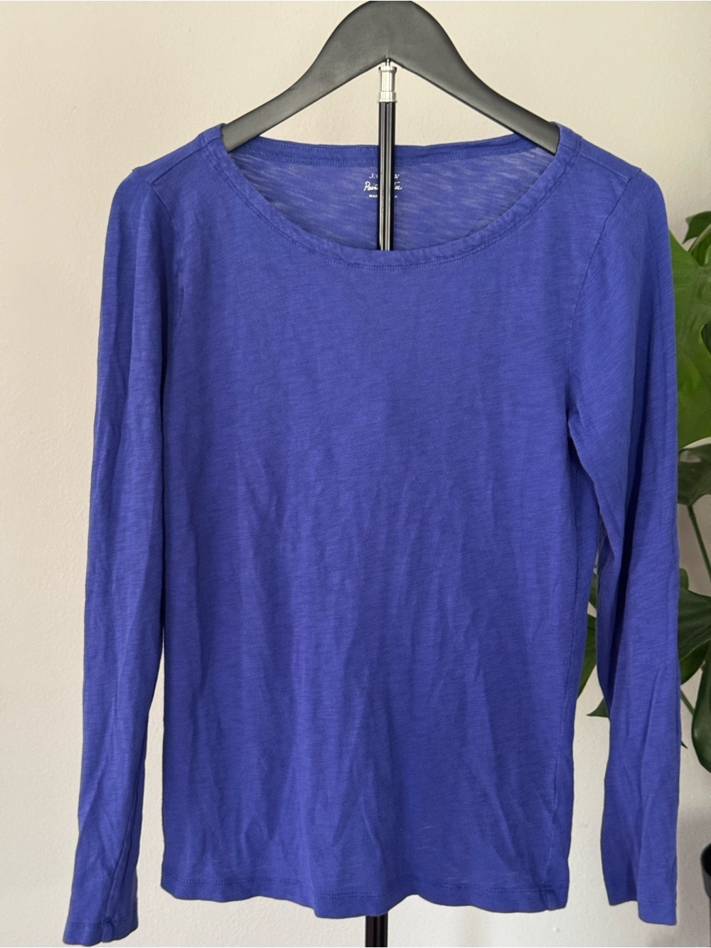 J. Crew Lightweight Long Sleeve Crewneck Tee - Royal Blue